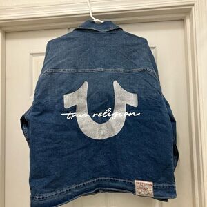 True Religion Oversized Glitter Denim Jacket